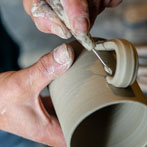 Daniel Boyle at work in his pottery 2019